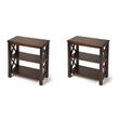Pemberly Row Set of 2 Contemporary 2-Shelf Petite Bookcases In Cherry