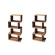 Pemberly Row Set of 2 Contemporary Loft Bookcases In Light Brown