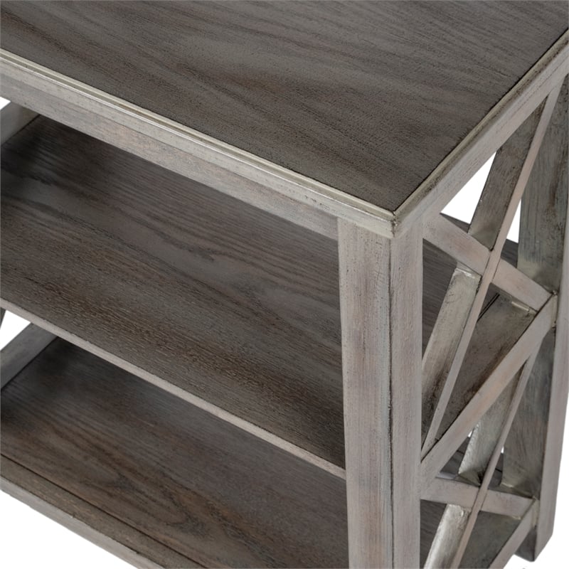 Pemberly Row Set of 2 Contemporary 2-Shelf Bookcases In Dusty Trail