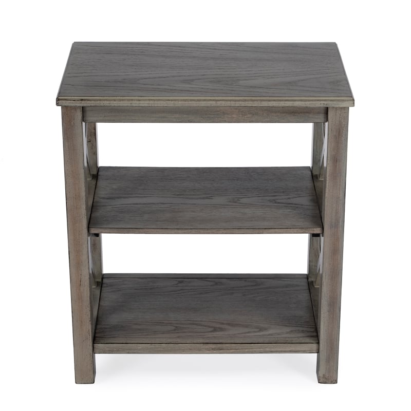 Pemberly Row Set of 2 Contemporary 2-Shelf Bookcases In Dusty Trail