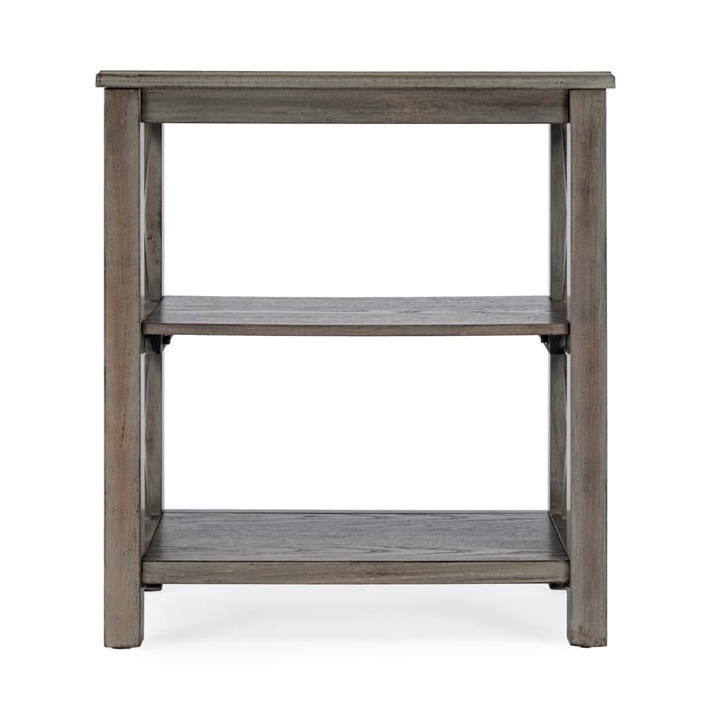 Pemberly Row Set of 2 Contemporary 2-Shelf Bookcases In Dusty Trail