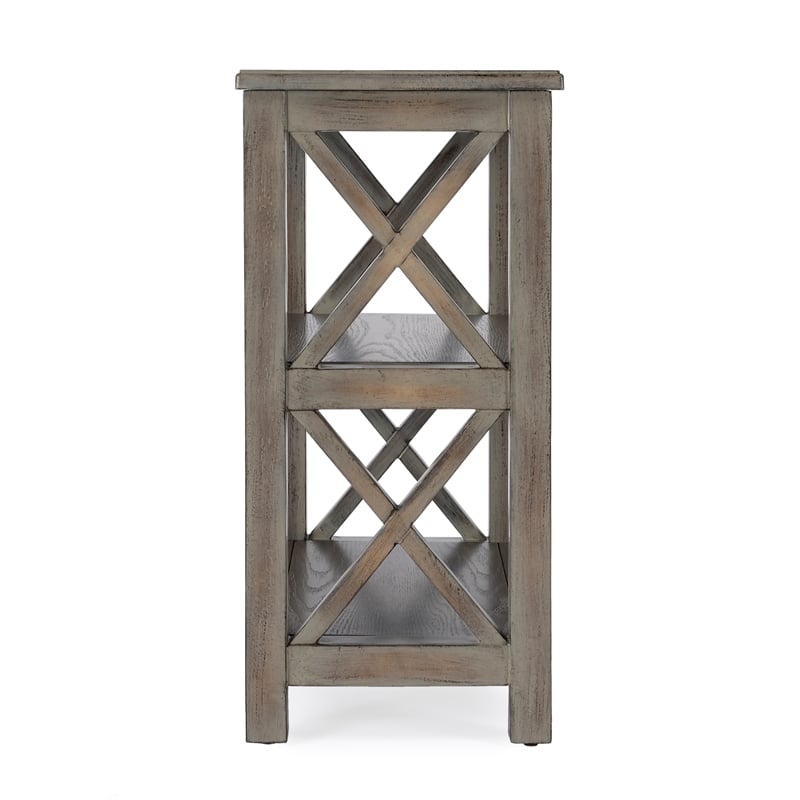 Pemberly Row Set of 2 Contemporary 2-Shelf Bookcases In Dusty Trail