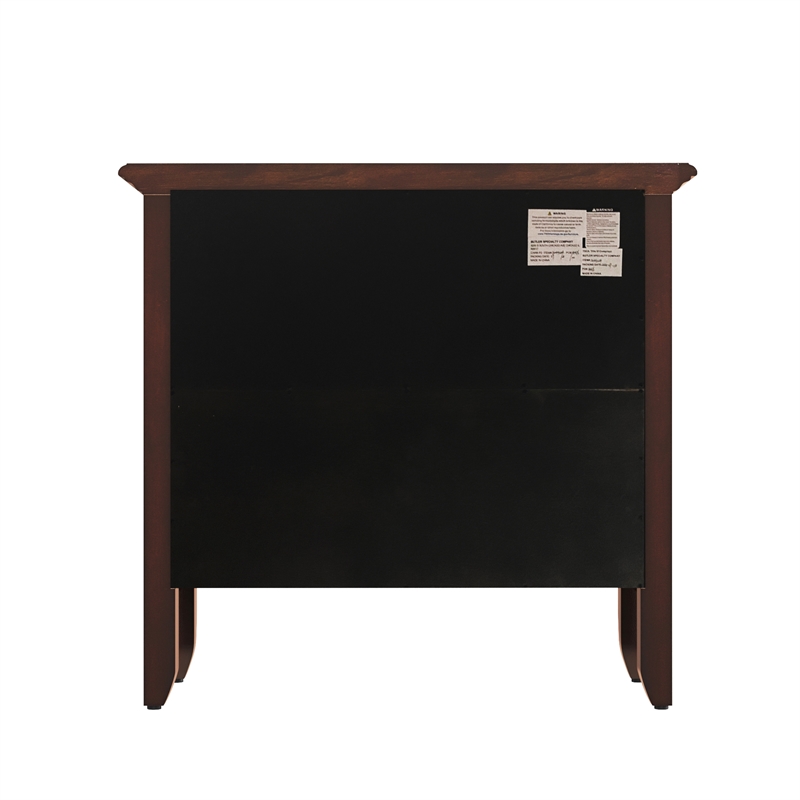 Pemberly Row Set of 2 Contemporary 2-Shelf Low Bookcases In Cherry