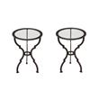 Pemberly Row Set of 2 Contemporary Metal End Tables in Black