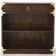 Pemberly Row Set of 2 Contemporary 2-Shelf Bookcases In Brown And Gold