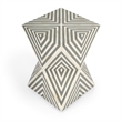 Pemberly Row Set of 2 Contemporary White And Grey Bone Inlay End Tables