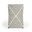 Pemberly Row Set of 2 Contemporary White And Grey Bone Inlay End Tables