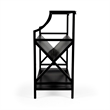 Pemberly Row Set of 2 Contemporary Library Bookcases in Black