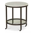 Pemberly Row Set of 2 Contemporary White Marble Round End Tables