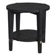 Pemberly Row Set of 2 Contemporary Round End Tables in Black Wood