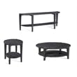Pemberly Row Set of 2 Contemporary Round End Tables in Black Wood