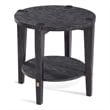 Pemberly Row Set of 2 Contemporary Round End Tables in Black Wood
