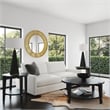 Pemberly Row Set of 2 Contemporary Round End Tables in Black Wood
