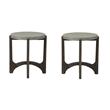 Pemberly Row Set of 2 Contemporary End Tables in Dark Brown Finish