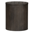 Pemberly Row Set of 2 Modern Farmhouse Dark Gray Drum End Tables