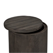 Pemberly Row Set of 2 Modern Farmhouse Dark Gray Drum End Tables