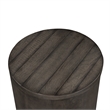 Pemberly Row Set of 2 Modern Farmhouse Dark Gray Drum End Tables