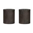 Pemberly Row Set of 2 Modern Farmhouse Dark Gray Drum End Tables