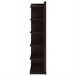 Pemberly Row Set of 2 6-Shelf Transitional Wood Corner Bookcases in Cappuccino