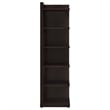 Pemberly Row Set of 2 6-Shelf Transitional Wood Corner Bookcases in Cappuccino