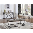 Pemberly Row Set of 2 Farmhouse Wood Square End Tables with Metal Base in Gray