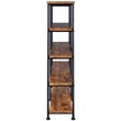 Pemberly Row Set of 2 4-Shelf Open Farmhouse Wood Bookcases in Nutmeg