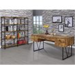 Pemberly Row Set of 2 4-Shelf Open Farmhouse Wood Bookcases in Nutmeg