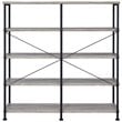 Pemberly Row Set of 2 4-Shelf Open Farmhouse Wood Bookcases in Gray