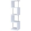 Pemberly Row Set of 2 4-Shelf Wood Geomec Snaking Bookcases in White