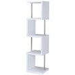 Pemberly Row Set of 2 4-Shelf Wood Geomec Snaking Bookcases in White