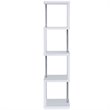Pemberly Row Set of 2 4-Shelf Wood Geomec Snaking Bookcases in White