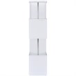 Pemberly Row Set of 2 4-Shelf Wood Geomec Snaking Bookcases in White