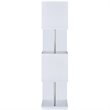 Pemberly Row Set of 2 4-Shelf Wood Geomec Snaking Bookcases in White