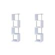 Pemberly Row Set of 2 4-Shelf Wood Geomec Snaking Bookcases in White