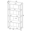Pemberly Row Set of 2 4-Shelf Modern Wood Bookcases in Whitewashed Gray