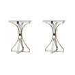 Pemberly Row Set of 2 Bubble Glass Top Accent End Tables in Chrome