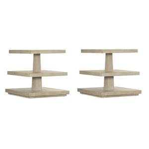 Pemberly Row Set of 2 Contemporary 3-Tier Living Room End Tables