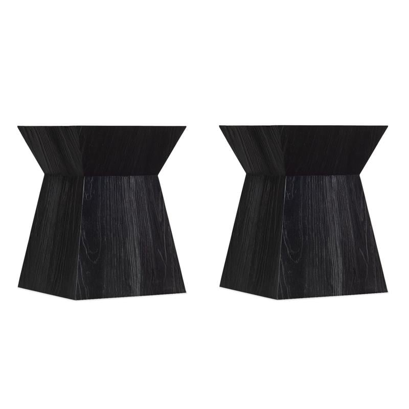 Pemberly Row Set of 2 Contemporary Living Room Shou Sugi Ban End Tables