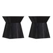 Pemberly Row Set of 2 Contemporary Living Room Shou Sugi Ban End Tables