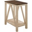 Pemberly Row Set of 2 End Tables with Open Storage Shelf - Dark Walnut/White Oak