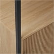 Pemberly Row Set of 2 Tall Bookcases with Closed and Open Storage - Oak/ Black