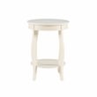 Pemberly Row Set of 2 Contemporary Wood Accent End Tables in Off White