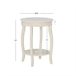 Pemberly Row Set of 2 Contemporary Wood Accent End Tables in Off White