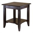 Pemberly Row Set of 2 Transitional Solid Wood End Tables in Cappuccino