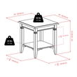 Pemberly Row Set of 2 Transitional Solid Wood End Tables in Cappuccino