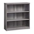 Pemberly Row Set of 2 Contemporary 3-Shelf Bookcases in Gray Steel