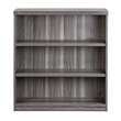 Pemberly Row Set of 2 Contemporary 3-Shelf Bookcases in Gray Steel