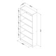 Pemberly Row Set of 2 5-Shelf Particleboard Wood Bookcases in Gray Oak