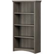 Pemberly Row Set of 2 Contemporary 4-Shelf Bookcases in Gray Maple