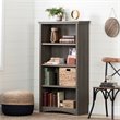 Pemberly Row Set of 2 Contemporary 4-Shelf Bookcases in Gray Maple